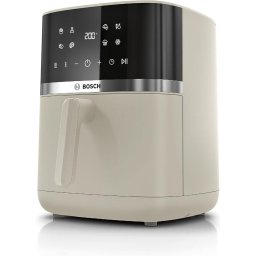Friteuza cu Aer Cald Bosch Series 4 MAF462C0, 6.1L, 1600W, 7 Programe, Touch Screen, Functie Dezghetare si Mentinere Cald, Beige