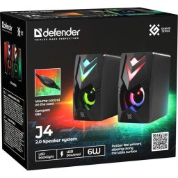 Boxa portabila pentru PC J4 2.0 6W LED USB 9x12x14.4cm Negru