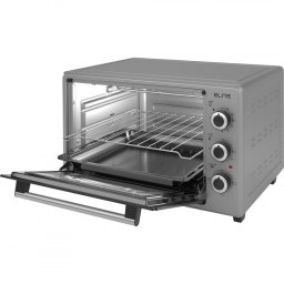 Elite EMO-38300G mini cuptor, 1800W, 38 l, 3 funcții, Sticlă dublă, Interior galvanizat, Încălzire ascunsă în partea inferioară, Termostat, Cronometru, Gri