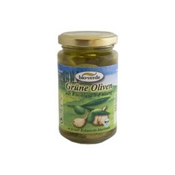 Aperitiv bio masline verzi cu usturoi