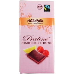 Ciocolata bio Praline cu umplutura, aroma zmeura - lamaie