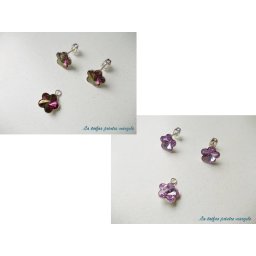 Set cercei şi pandant din argint cu diferite variante de Cristale Swarovski floare Fancy Flower