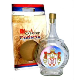 Staklena čutura "Svečani grb Srbije" 1l