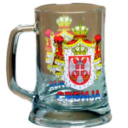 Staklena krigla za pivo Srbija