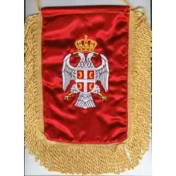 Vezena crvena zastavica za kola "Srbija"