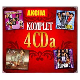 Komplet 4 CD-a: Lepa Brena - Začarani krug, Kraljevi folka, Žurka 2, Gold Hitovi 2 (4x CD)