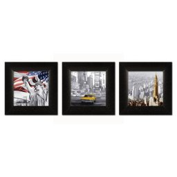 New York triptih, tri uramljene slike 16x16cm svaka