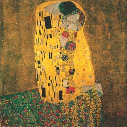 Poljubac, Gustav Klimt, uramljena slika 70x70cm