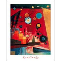 W. Kandinsky, Schweres rot, uramljena slika 40x50cm