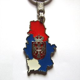 Privezak mapa Srbije sa grbom