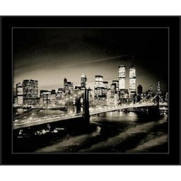 Crno beli most u Bruklinu, uramljena slika 40x50cm