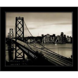 Crno beli Bruklinski most, uramljena slika 40x50cm
