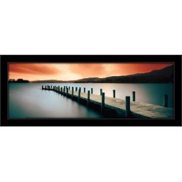 Jetty drveno pristanište, uramljena slika 30x90cm