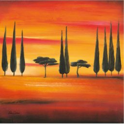 Spokojno veče, uramljena slika 70 x 70 cm