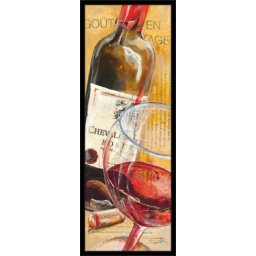 Grand Cru vino, uramljena slika 30 x 70 cm