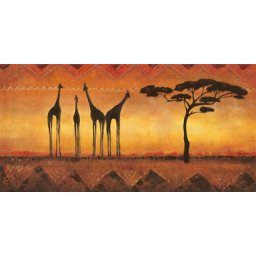 Žirafe u Namibiji, uramljena slika 50 x 100 cm
