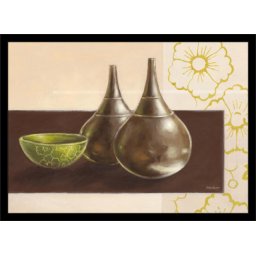 Zeleni cvetovi, uramljena slika 50 x 70 cm