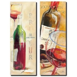 Primeur i Grand Cru vina, dve uramljene slike 30x70cm svaka