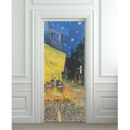 Nalepnica za vrata Cafe Terrace at Night Vincent Van Gogh 6101