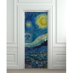 Nalepnica za vrata Starry Night Vincent Van Gogh 6098