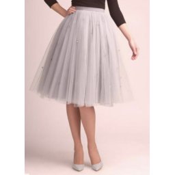 Siva suknja sa biserima