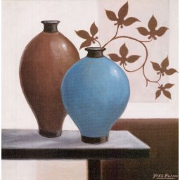 Plava i braon vaza, uramljena slika 70x70cm
