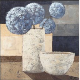 Plavo cveće, uramljena slika 70 x 70 cm