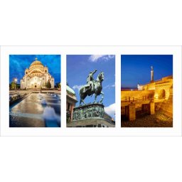 Beograd triptych, uramljena slika 50x100 cm