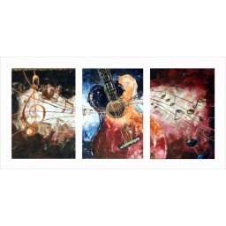 Music triptych, uramljena slika 50x100 cm