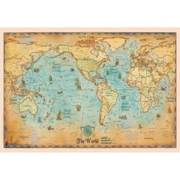 World Map, uramljena slika 70x100cm