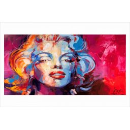 M.Monroe in red, uramljena slika 50x100 cm