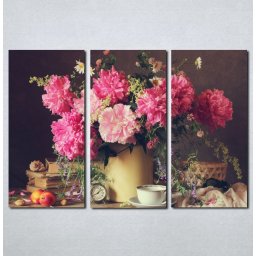 Slike na platnu Cveće u vazi i šoljica kafe Nina078_3