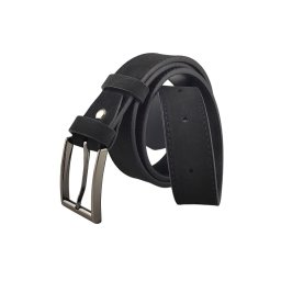 Crni muški kaiš od prevrnute kože za farmerice i pantalone