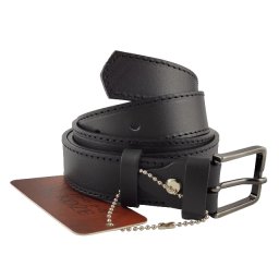 Crni muški kaiš sa štepom za pantalone