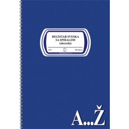 REGISTAR SVESKA A4 SPIRALA ABECEDA 90 6593