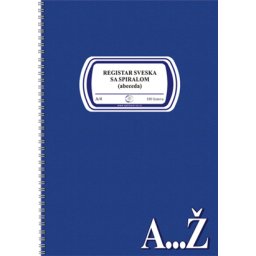 REGISTAR SVESKA A4 SPIRALA ABECEDA 180 6695