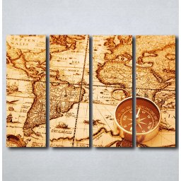 Slike na platnu Stara mapa sveta i kompas Nina163_4