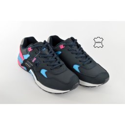 Kožne ženske patike 33789H teget