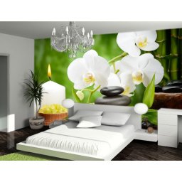 Foto tapeta Wellness spa bela orhideja Tapet125