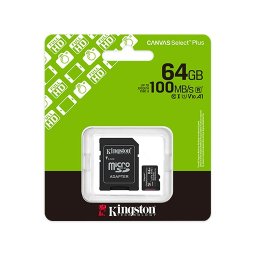 Micro SD 64GB KINGSTON Canvas Select Plus SDCS3/64GB, sa adapterom, UHS-I, class 10, 100MB/s read