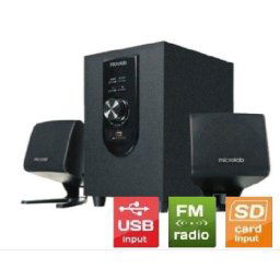 Microlab M-108U Aktivni drveni zvucnici 2.1 12W RMS(6W, 2x3W) SD, USB, FM radio, 3.5mm