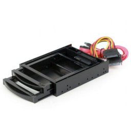 x-MR3-2SATA2.5-01 Gembird 3.5 mobile rack for two SATA 2.5 drives, black