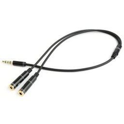 CCA-417M Gembird 2x 3.5 mm(slusalice i mikrofon) Metalni adapter na 1x 3.5mm(4 pin) cable, 0.2m crn