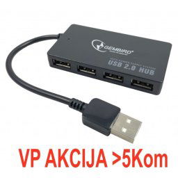 UHB-U2P4-02 ** Gembird USB2.0 4-port HUB, black (271)