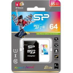 SiliconPower MicroSDXC 64GB * U1/Class10 Elite + SD adapter, SP064GBSTXBU1V20SP