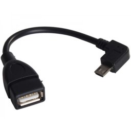 FAST ASIA Adapter USB 2.0 (F) to USB Micro (M) - OTG pod uglom 10cm crni
