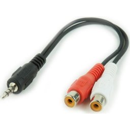 Audio kabl, splitter RJA 3,5mm muški na 2 x RCA ženski GEMBIRD CCA-406, dužina 20cm