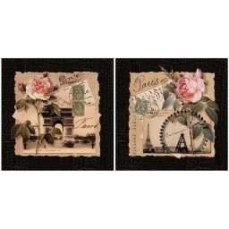 Pozdrav iz Pariza, komplet od dve slike 30x30cm svaka