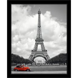Pariz i crveni automobil, uramljena slika