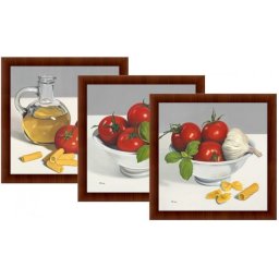 Ukus Italije, tri uramljene slike 30x30cm svaka